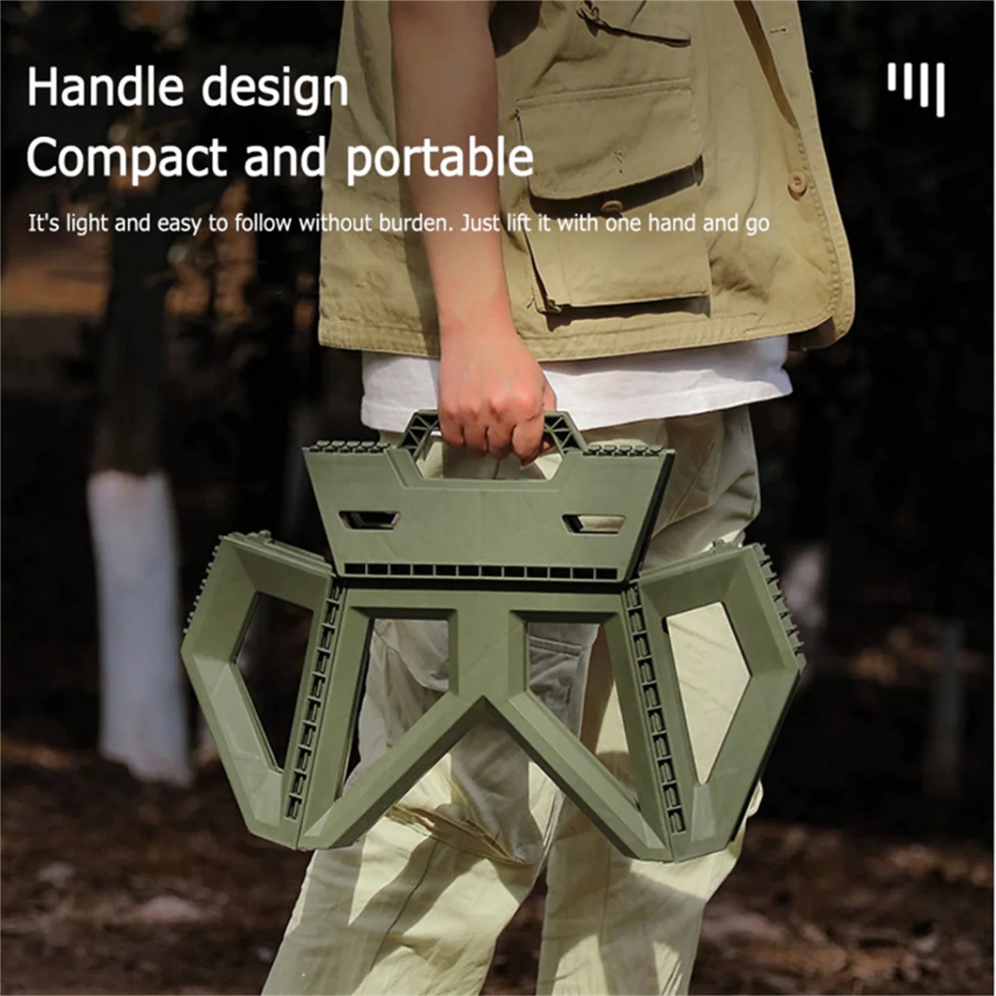 LELINDA Outdoor Folding Stool Portable Beach Chair Camping