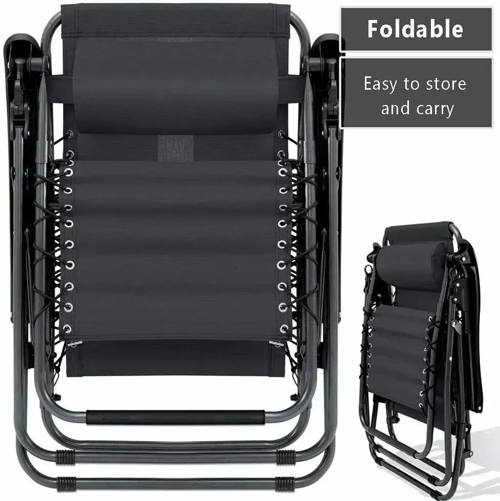 Folded Outdoor Zero Gravity Folding Lounge Chair Cup Holder