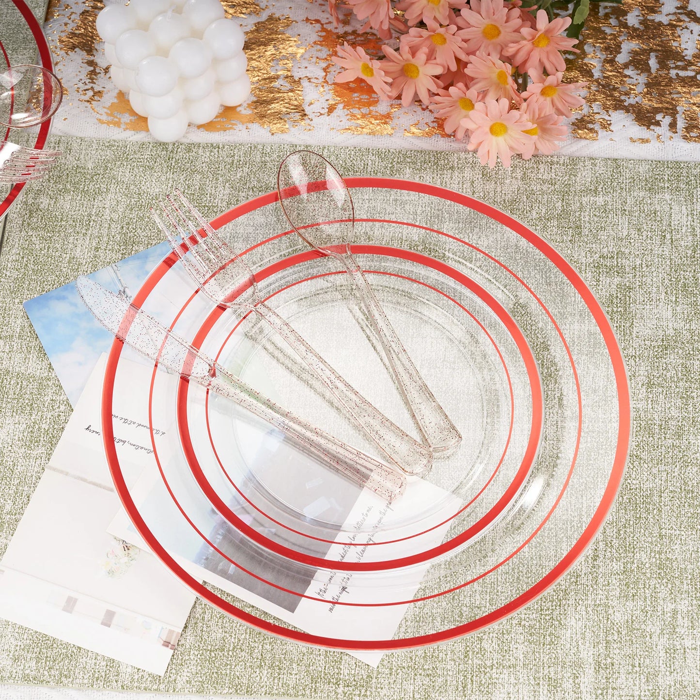 Disposable Tableware Set for Memorable Parties and Gatherings