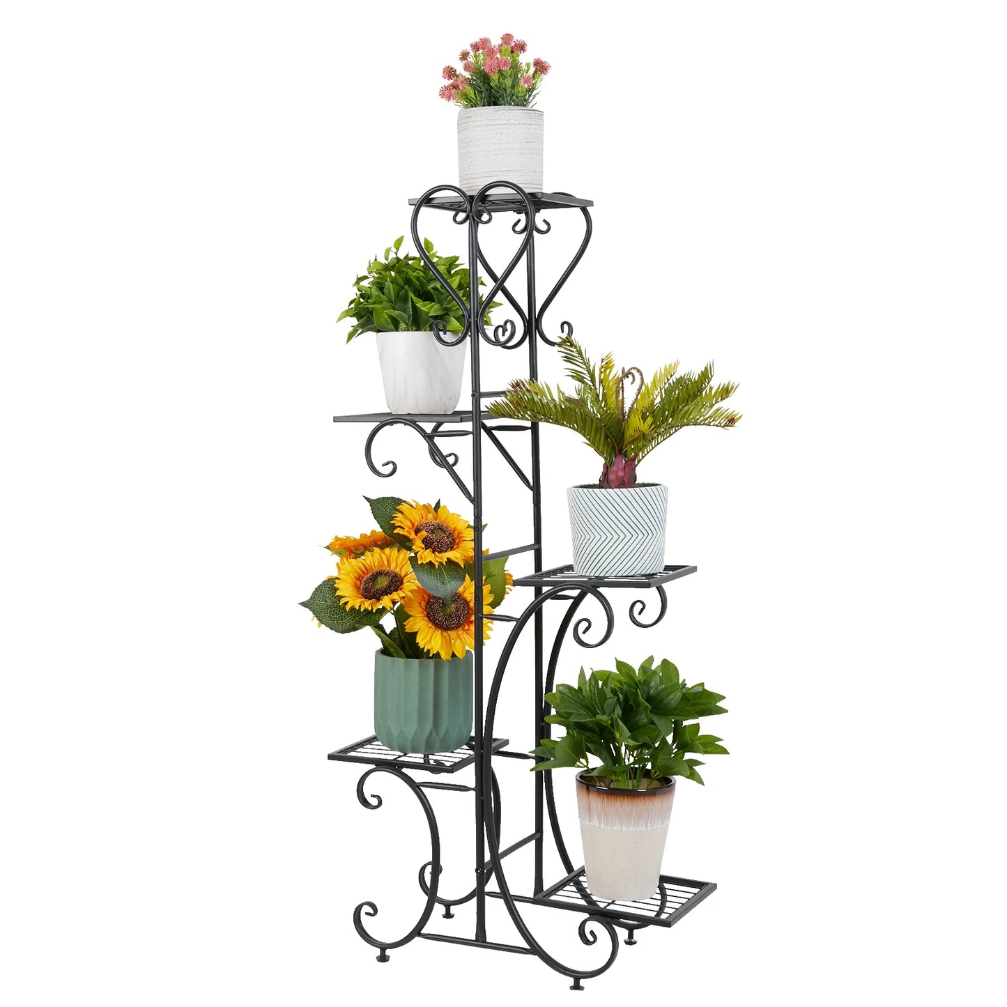 Wisfor Metal Plant Stand Rack 5 Tier Garden Pots Display