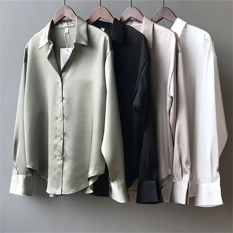 RibbonFishCN Women Spring Autumn Blouse Long Sleeve Collar