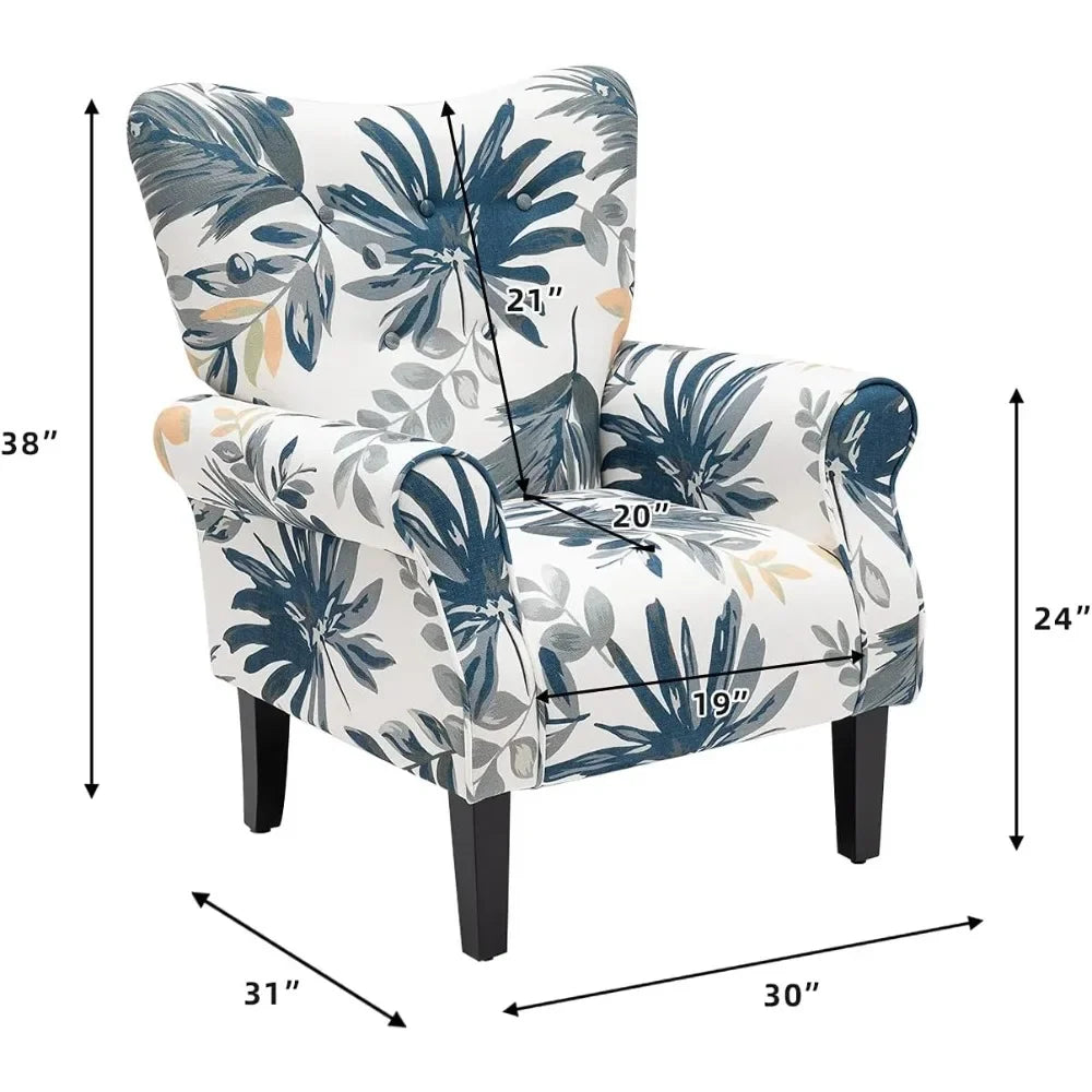 Cover Modern Upholstered Living Room Chair With Wooden Legs