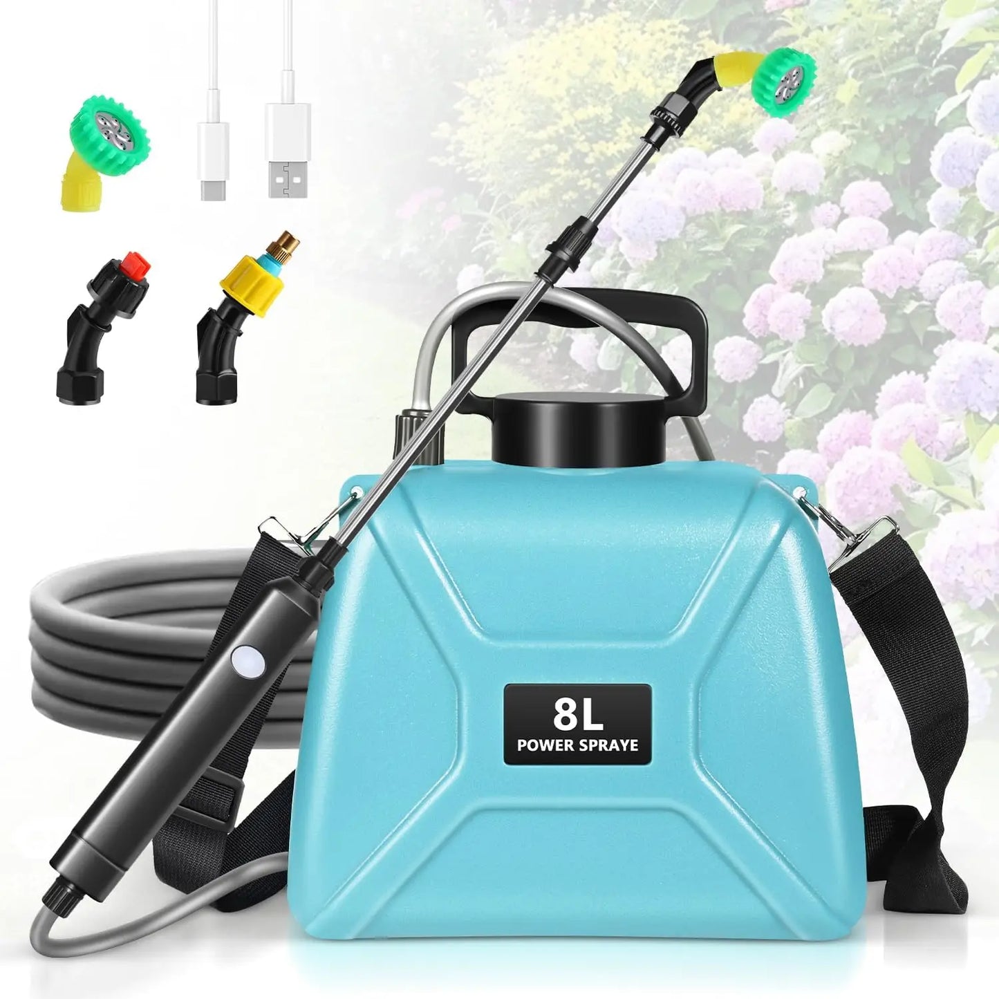 8L Automatic Electric Garden Plant Sprayer Handheld Rechargeable Atomization Watering Can