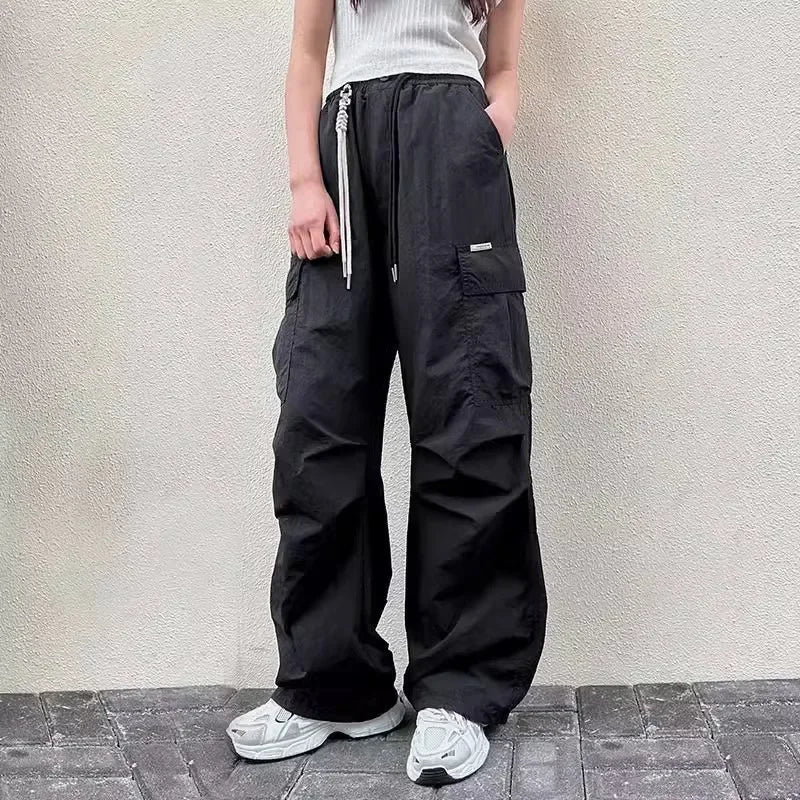 Trendy Girls Wide-Leg Cargo Pants for Summer Casual Wear