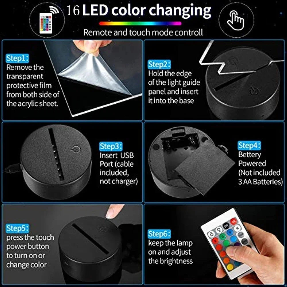 Spiderman Vs Venom Touch Remote Control LED Night Lamp
