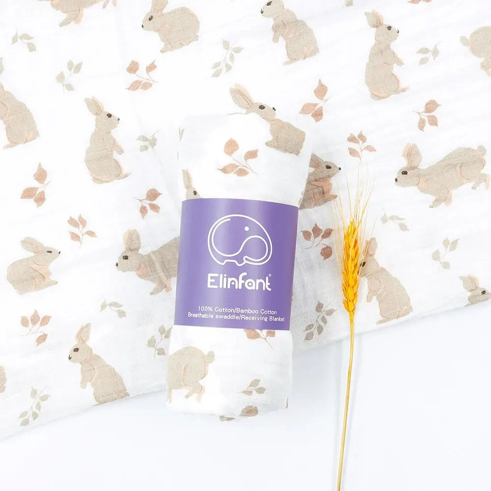 Soft Cotton Muslin Swaddle Baby Bath Towel Wrap