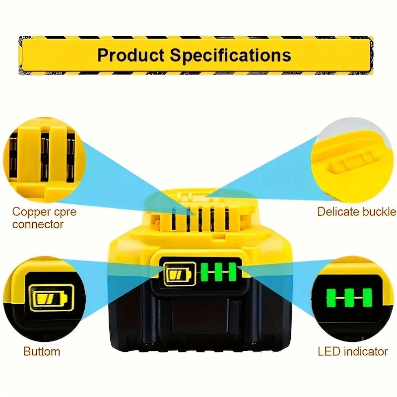 Replace DeWei 20V 8.4Ah DCB205 Hand Drill Battery for Electric Tools