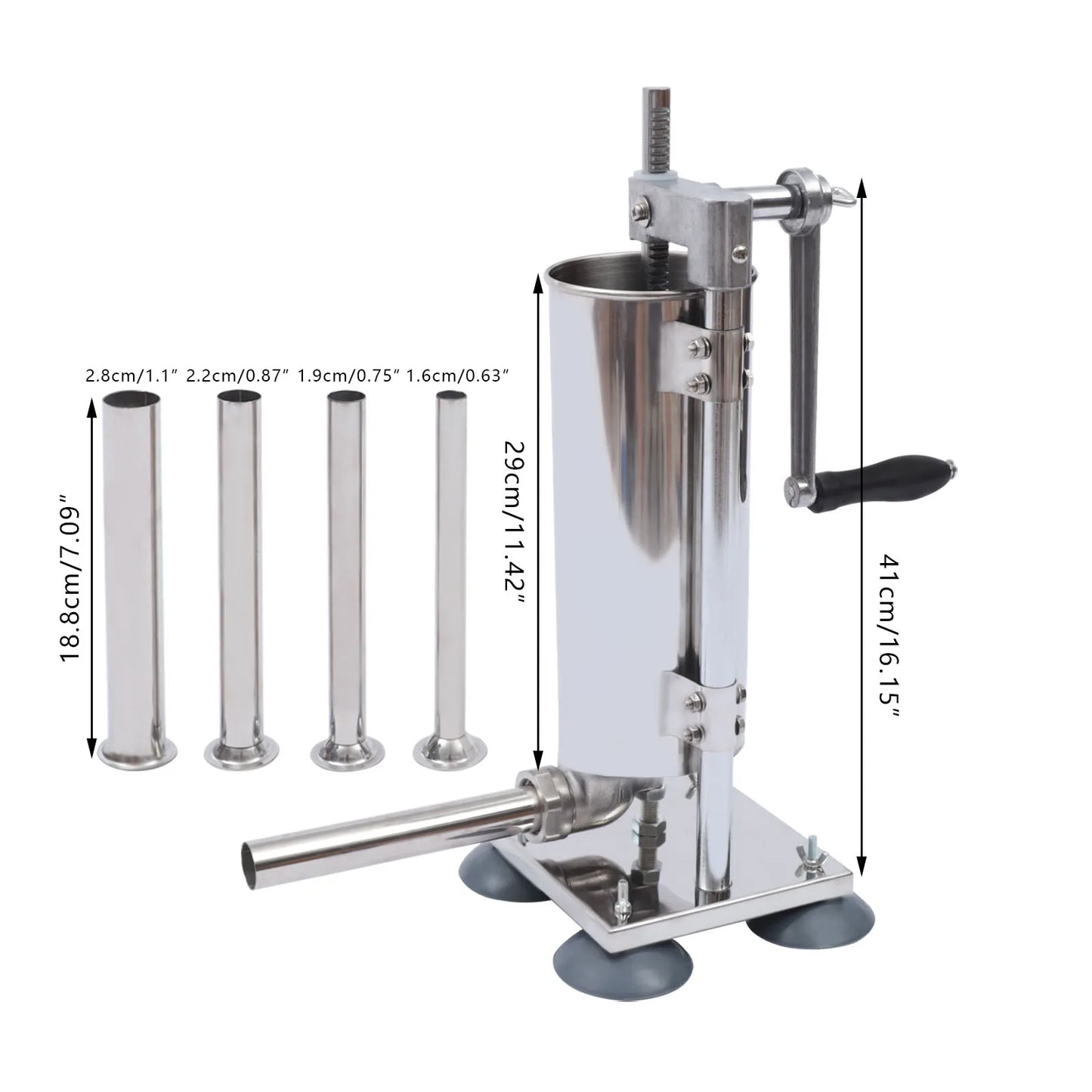 Vertical Manual Sausage Stuffer Stainless Steel Meat Maker Tool