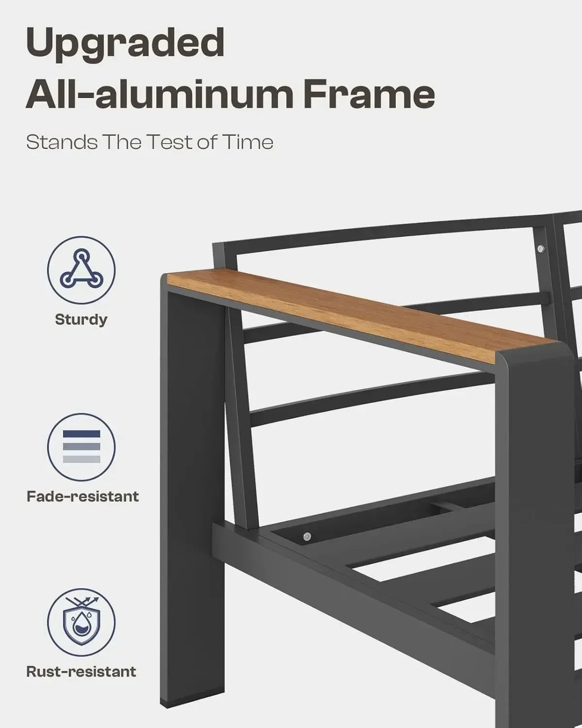Aluminum Outdoor Patio Conversation Furniture Set With Coffee Table