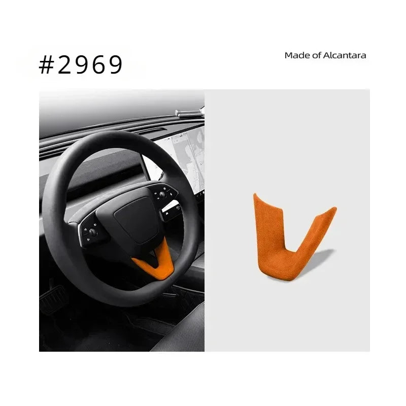 Alcantara Suede Steering Wheel Cover For Tesla Model 3