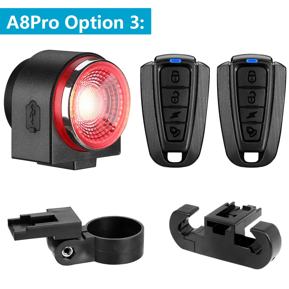 Hollarm A8Pro Bicycle Alarm IPX65 Waterproof Rear Light Brake Sensing Anti Theft Bike Taillight Horn
