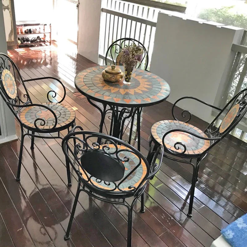 Lounge Sectional Garden Furniture Set Modern Natural Metal Balcony Garden Furniture Nordic Design