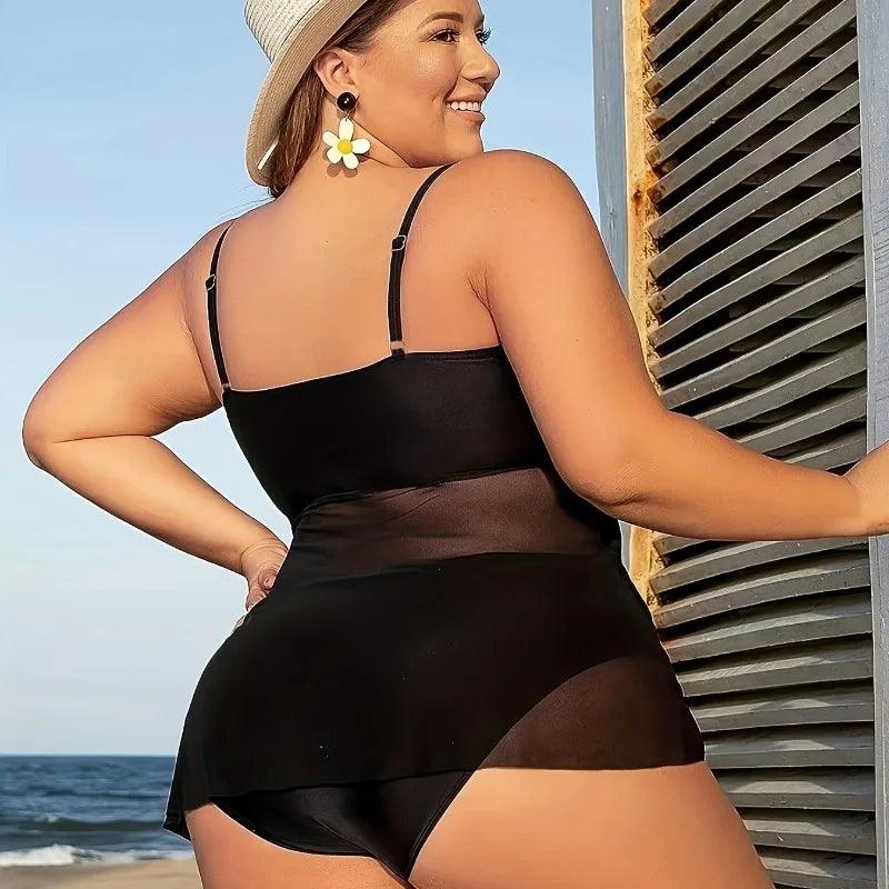 Plus Size Tie Dye Tankini Swimwear for Women