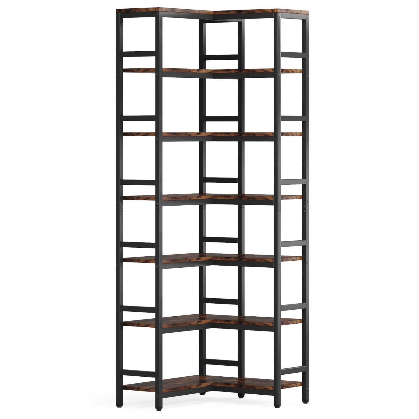 Tribesigns 7 Tier Corner Bookshelf Modern Wood Display Rack