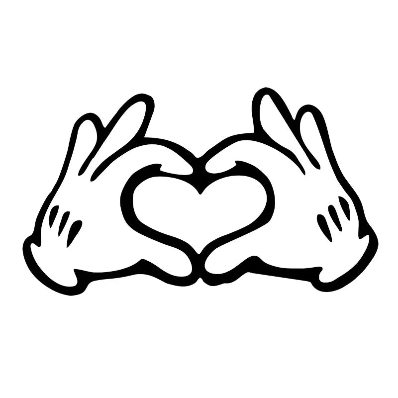 12x7cm Hand Heart Car Sticker Window Glass Body Bumper Decorative Love Gesture Vinyl Film Decor Decal Auto Tuning Accessory
