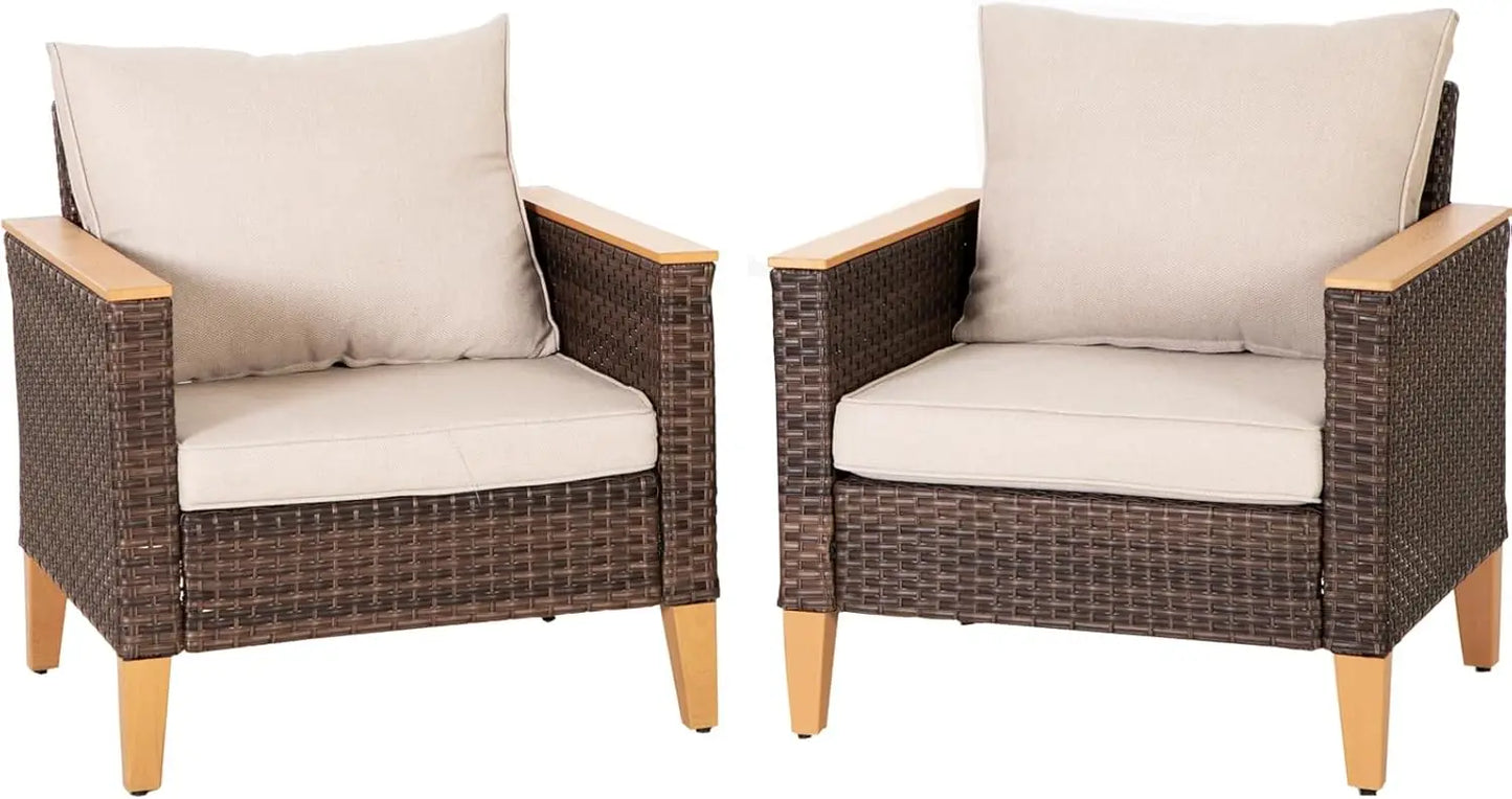 12 Piece Curved Outdoor Sectional Sofa Set Rattan Patio Conversation Set Beige