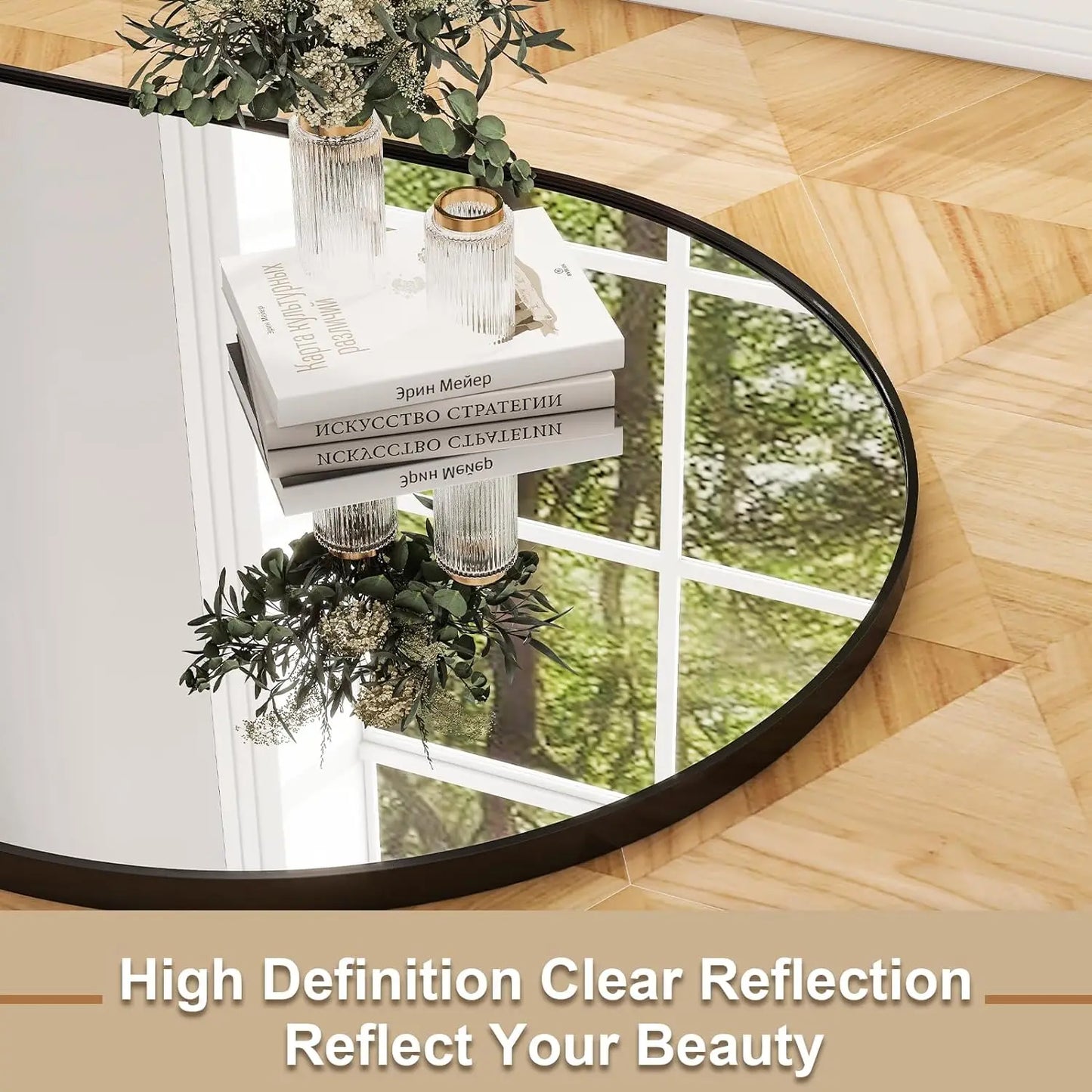 HARRITPURE Mirror With Aluminum Alloy Frame For Living Room