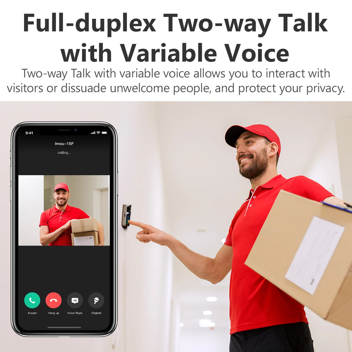 IMOU Video Doorbell 2S Kit Camera WiFi 3MP Human Detection Two Way Talk Rechargeable Battery Wireless Smart Home Door Bell Chime
