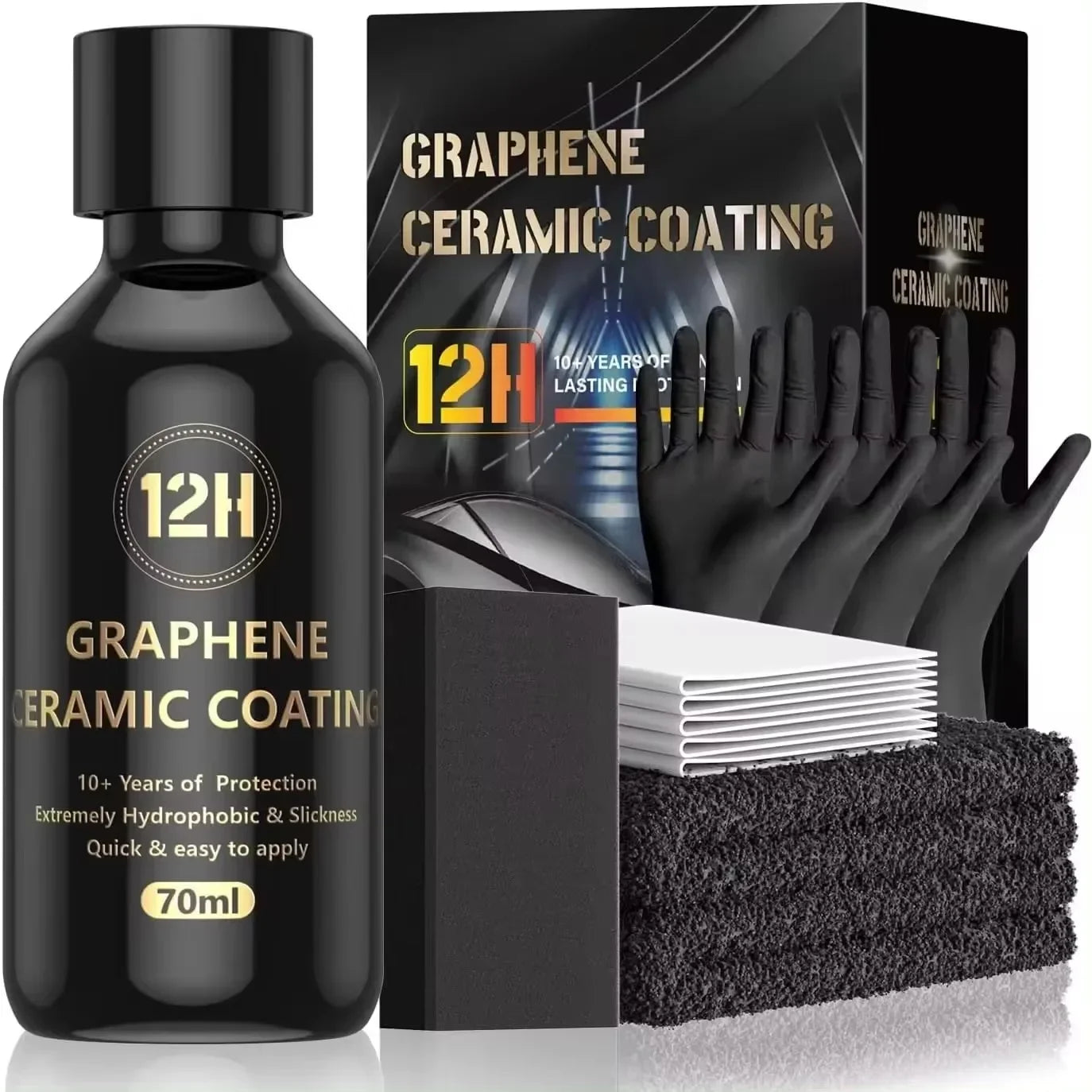 Graphene Ceramic Coating 20H/12H with Self Healing and UV Track Technology Car Detailing Professionals 10+ Years of Protection