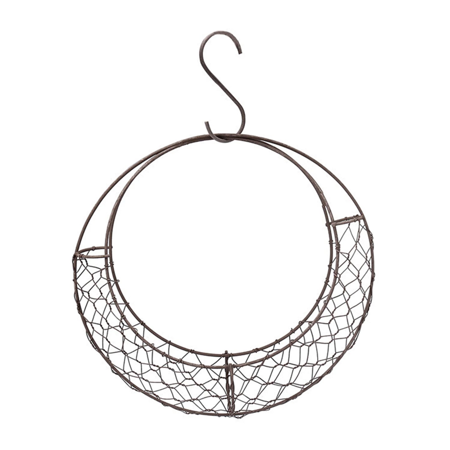 Rustic Iron Wire Wreath Frame for Succulent Hanging Planter
