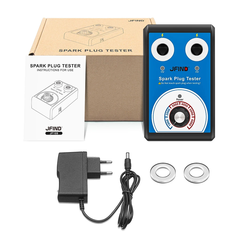 Spark Plug Tester Double Hole Diagnostic Tool 12V Auto Engine Ignition Detector 0-6000RPM