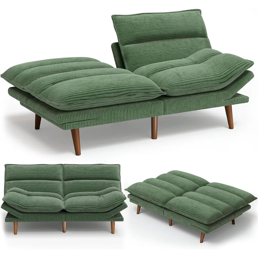 Guangbai Futon Sofa Bed Corduroy 2 In 1 Convertible Couch