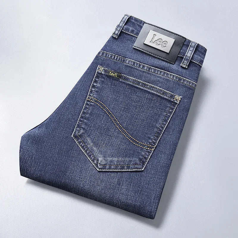 Lee Dex Men's Loose-Fit Straight-Leg Casual Jeans for All Seasons