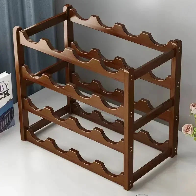 Wooden Wine Rack Display Grid Storage Shelf For Tabletop