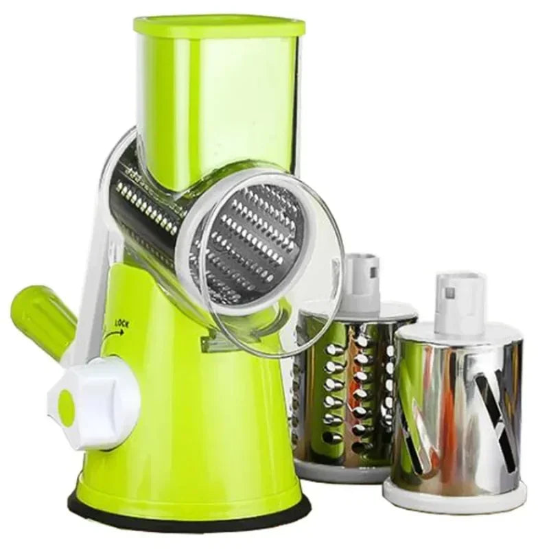 Vegetable Cutter and Slicer Manual Kitchen Cheese Chopper with 3 Sharp Drums