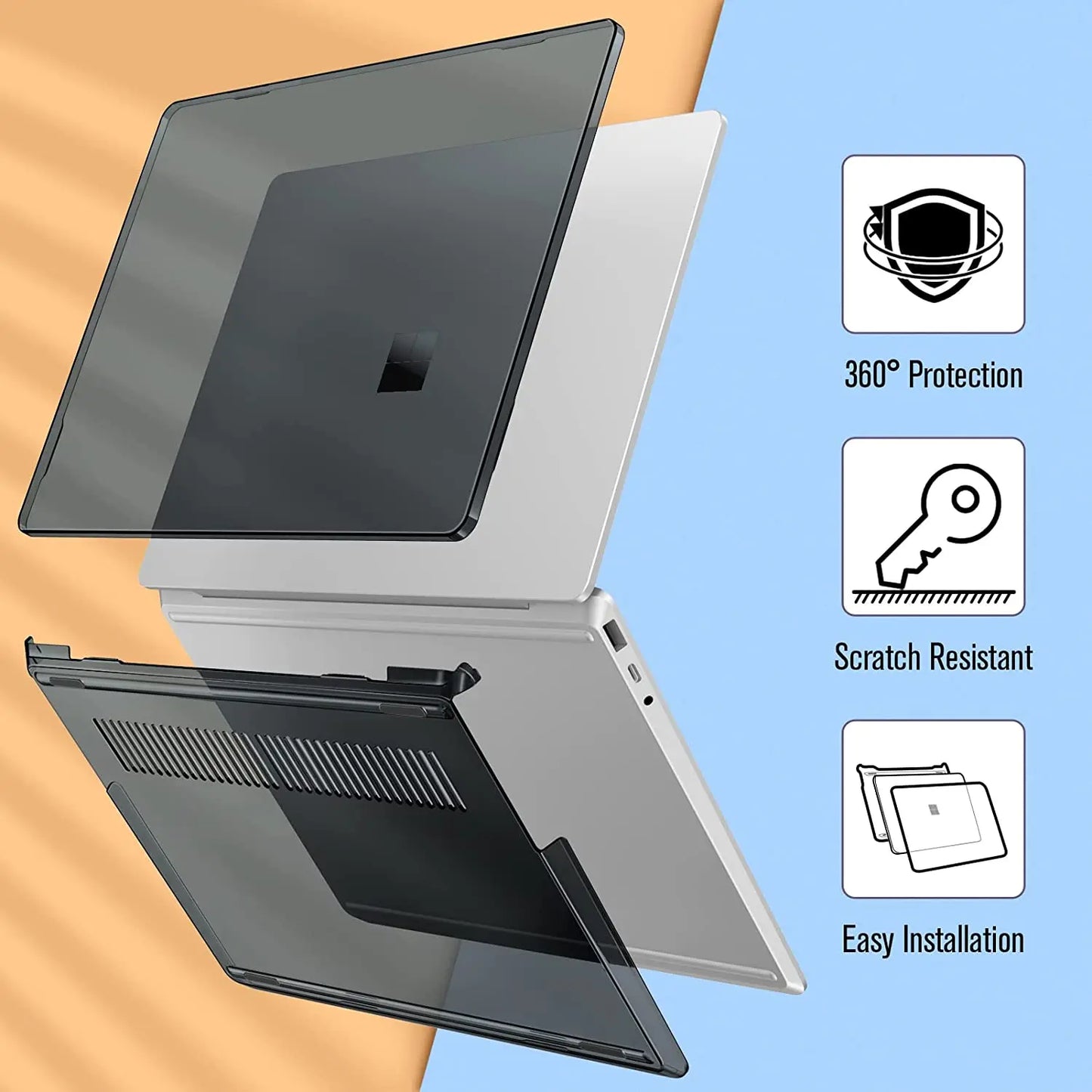Matte Clear Case for Microsoft Surface Laptop Go Protection