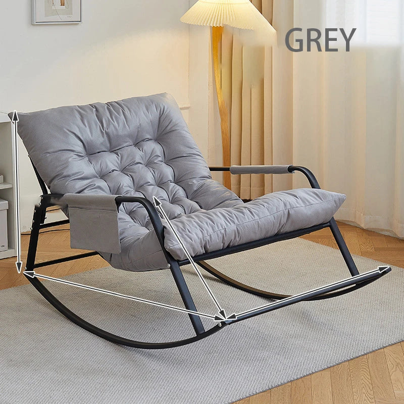 Comfortable Oversized Rattan Rocking Chair For Outdoor Relaxation