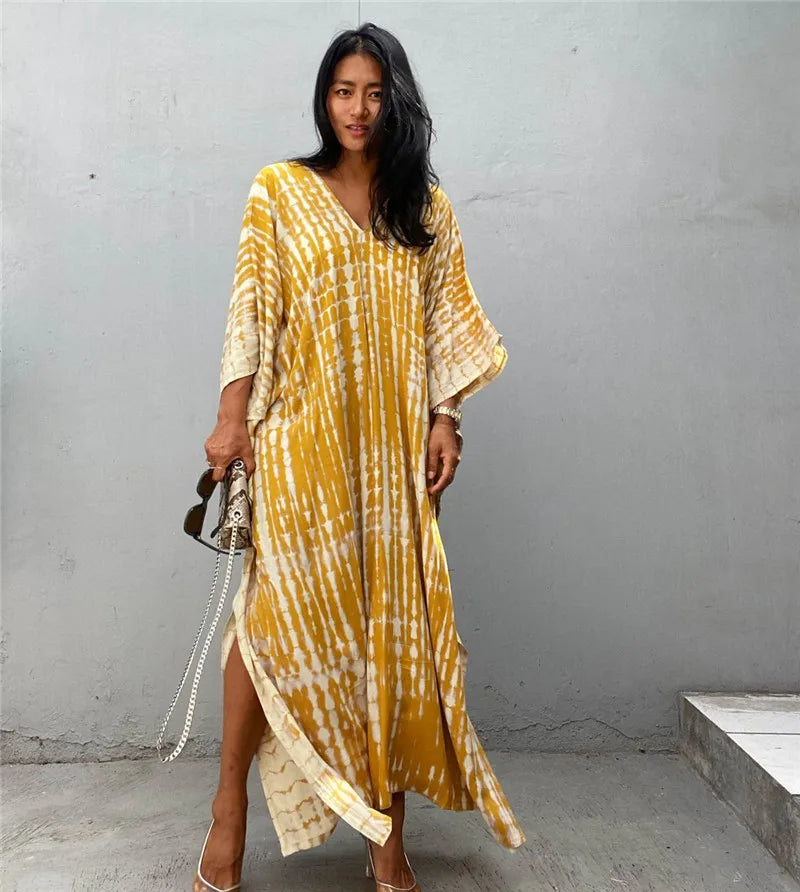 Plus Size Women Beach Coverup Casual Kaftan Swimwear Dress