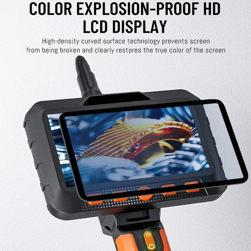 5 Inch Screen Handheld Endoscope Camera 1 to 15 Meter HD 1080P Single Dual Triple Lens 5MP Autofocus Pipe Inspection Borescope Tool Case