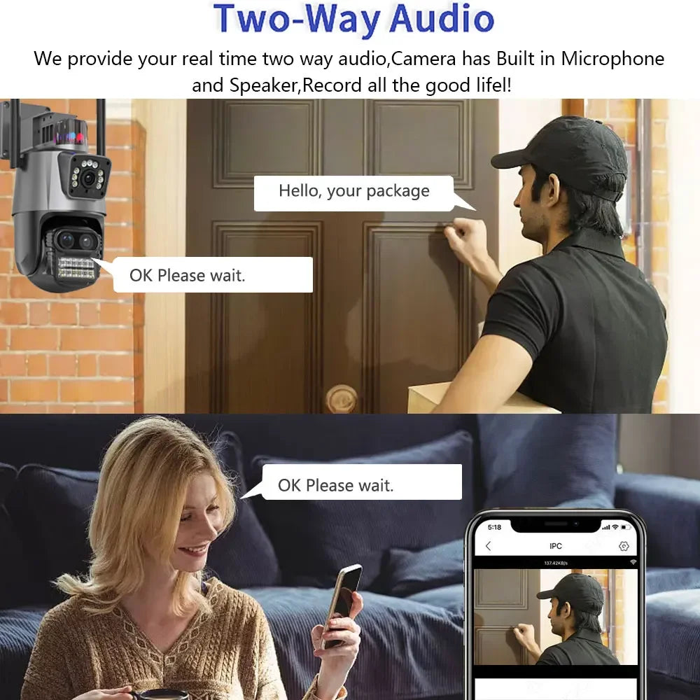 9MP Three Lens 8X Zoom WiFi PTZ XMEYE 10CH POE NVR Surveillance System with Two Way Audio CCTV Security Camera Video Surveillance Kit