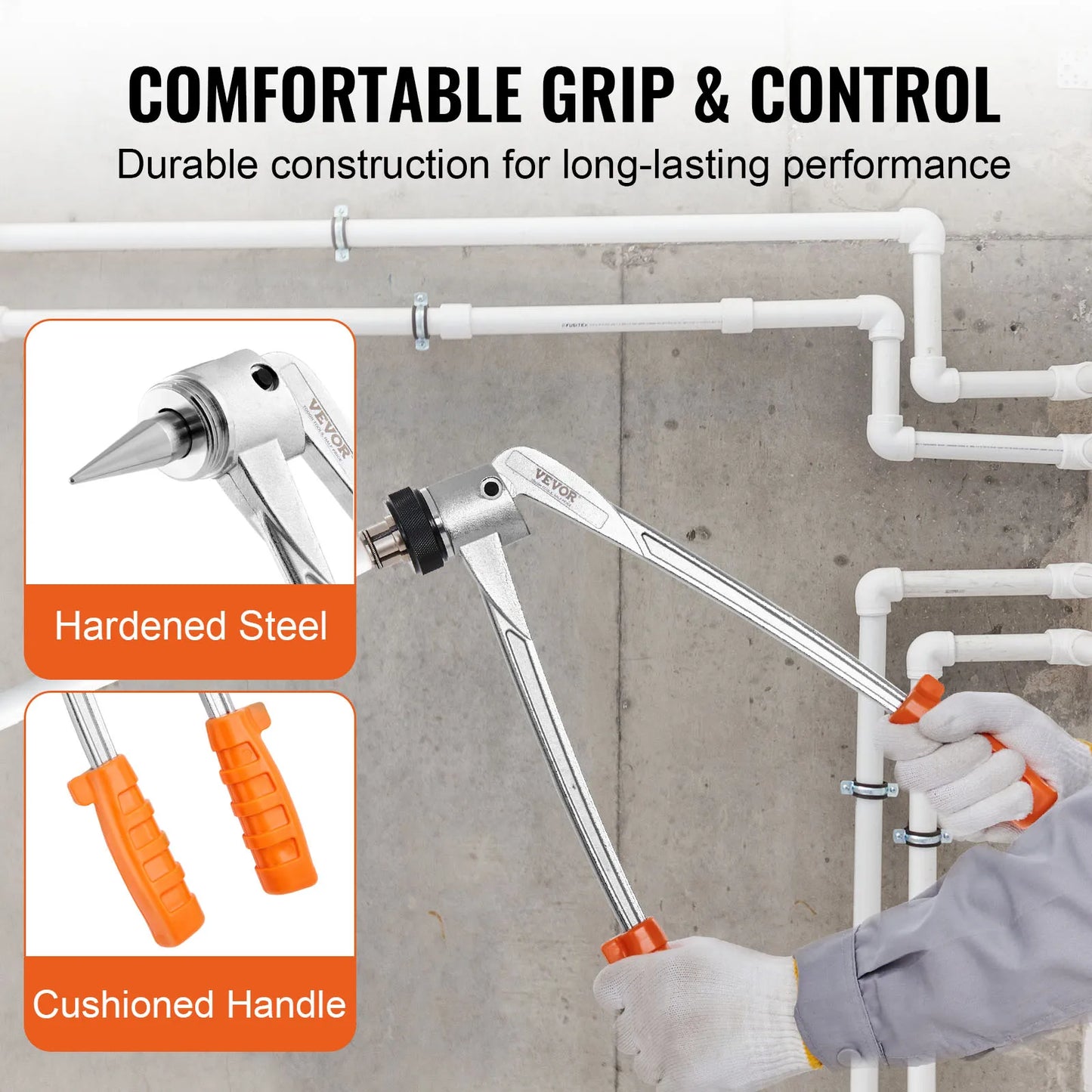 VEVOR Manual Hydraulic Pipe Tube Expander with Cutter Tool