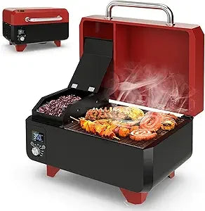Portable Wood Pellet Grill and Smoker with Temperature Control