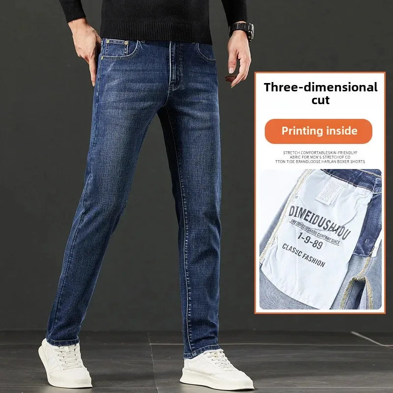 Lee Dex Men's Loose-Fit Straight-Leg Casual Jeans for All Seasons