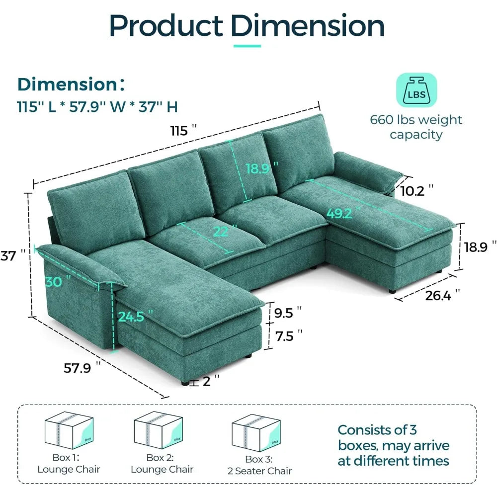 Guangbai Modular L Shaped Sectional Sofa With Chaise