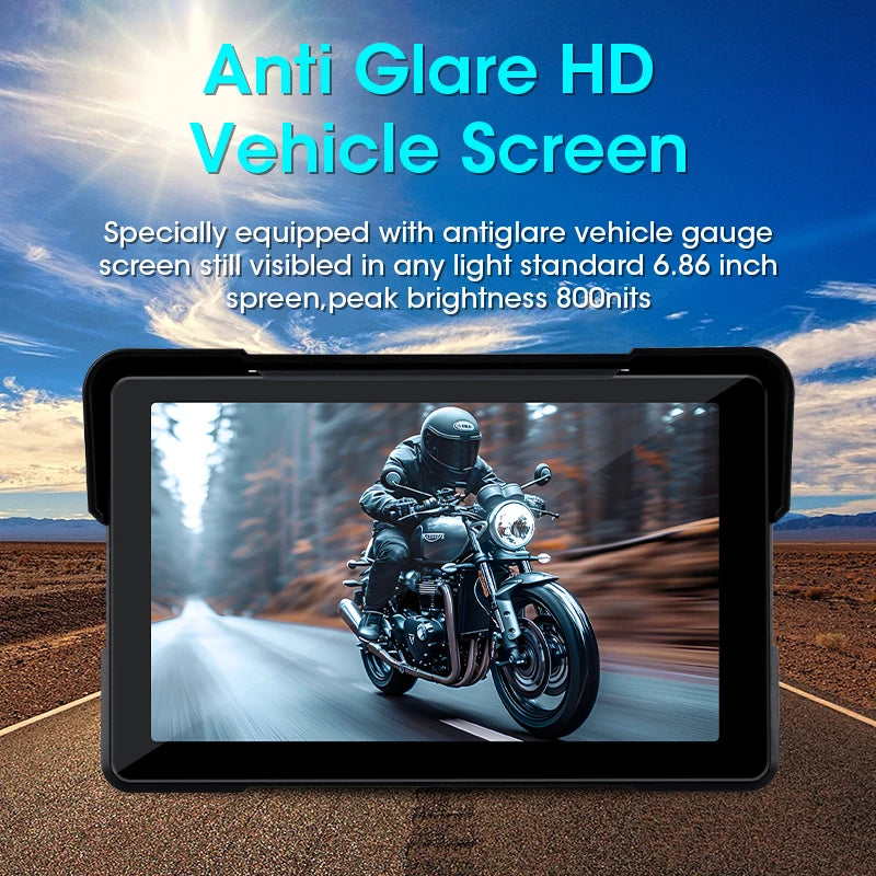 JMCQ Motorcycle DVR GPS Multimedia Player CarPlay IPX7