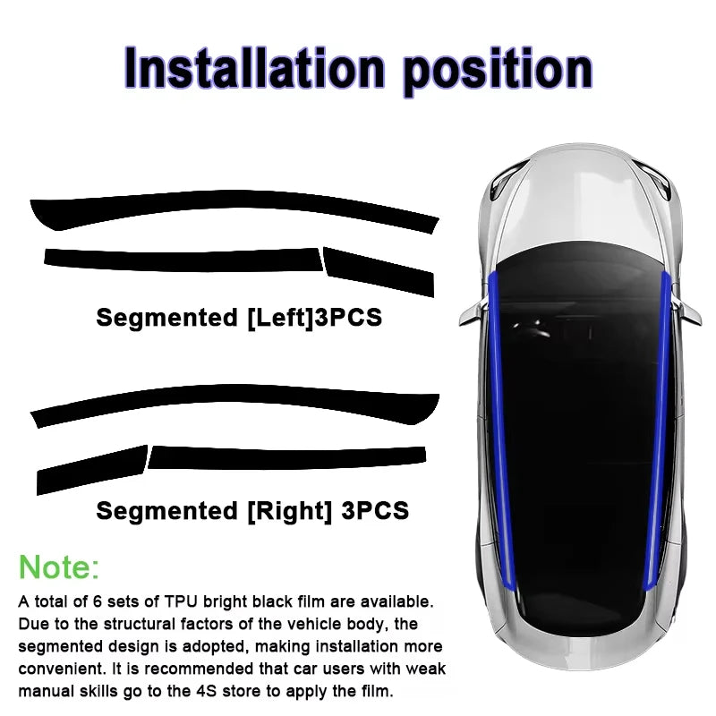 Customized Suspended Roof Film Invisible Car Body Suit Black TPU Protective Film for Tesla Model Y 2020 to 2023