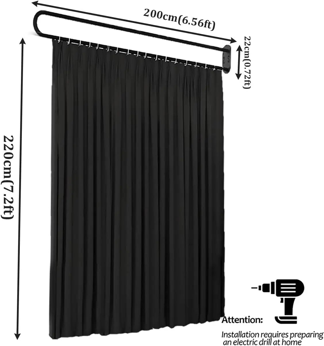 U Shape Room Divider Privacy Partition for Salon and Spa 78.7 Inch Wide 86 Inch High