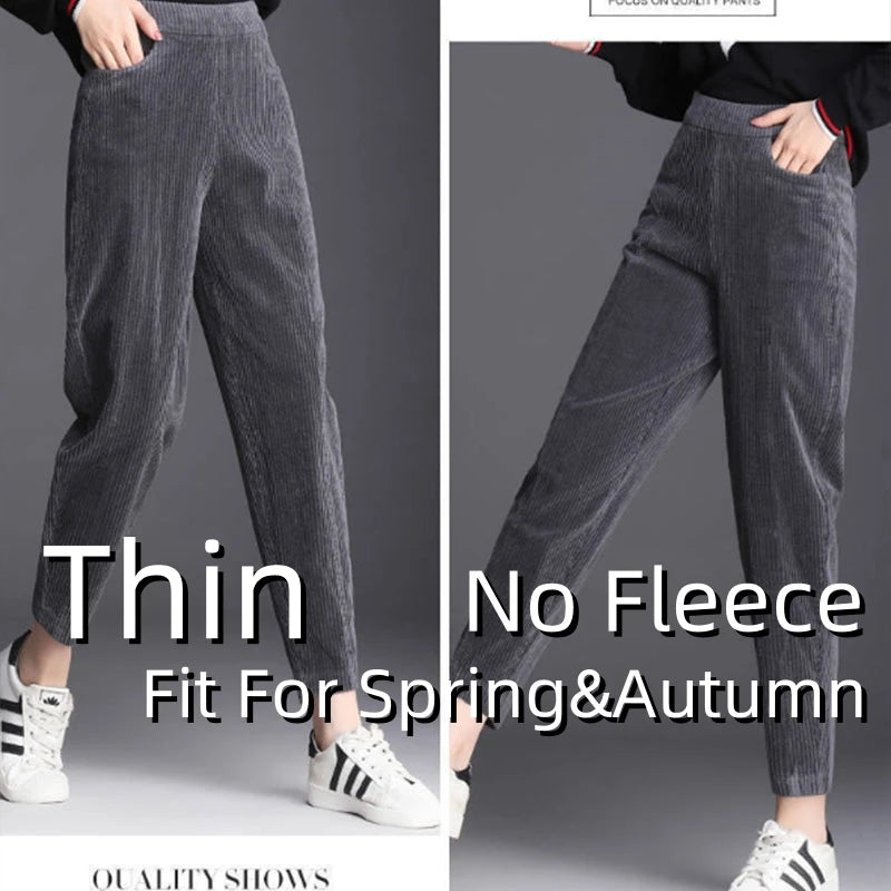 SUYISODACN Autumn Winter Plush High Waist Fleece Pants