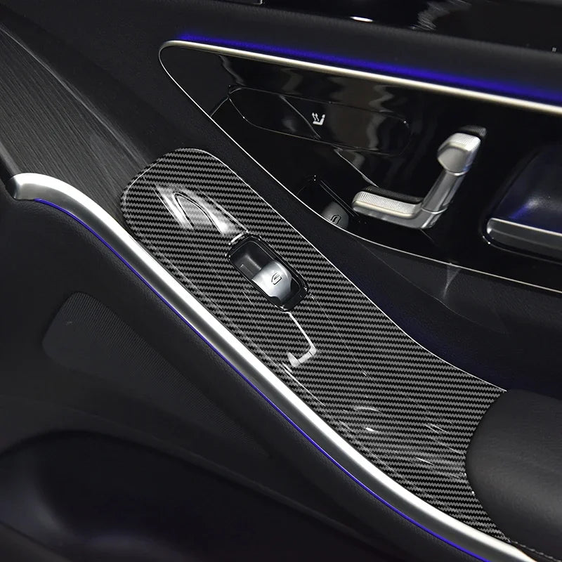 Carbon Fiber Window Lift Panel Cover for Mercedes Benz S Class