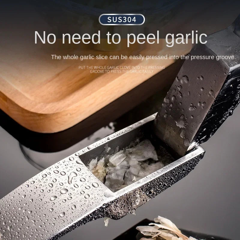 Detachable Stainless Steel Garlic Press for Easy Kitchen Mashing