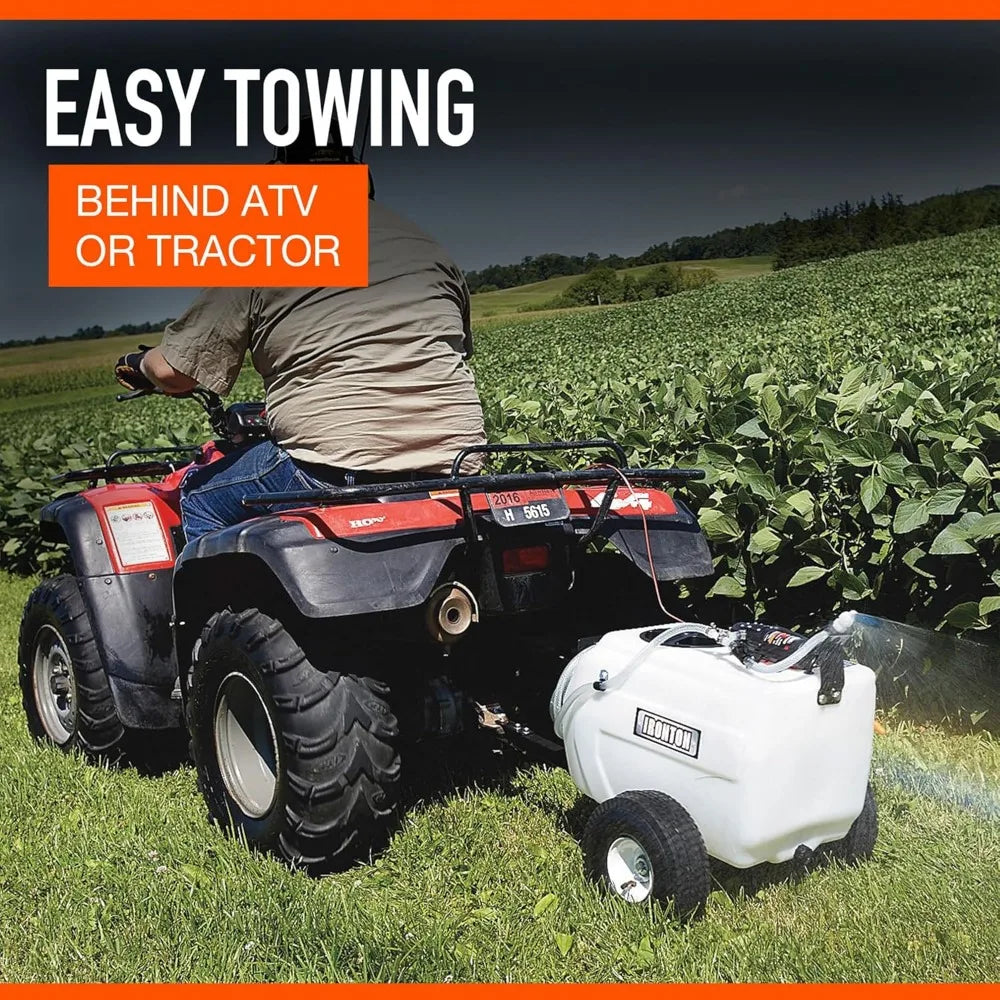 Tow-Behind Trailer Broadcast and Spot Sprayer 13 Gallon Capacity 1 GPM 12 Volt DC