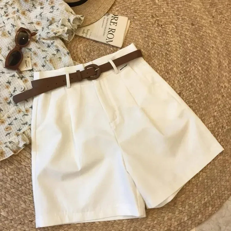 CN Guangdong Wide Leg Cotton Blend Women Shorts Casual