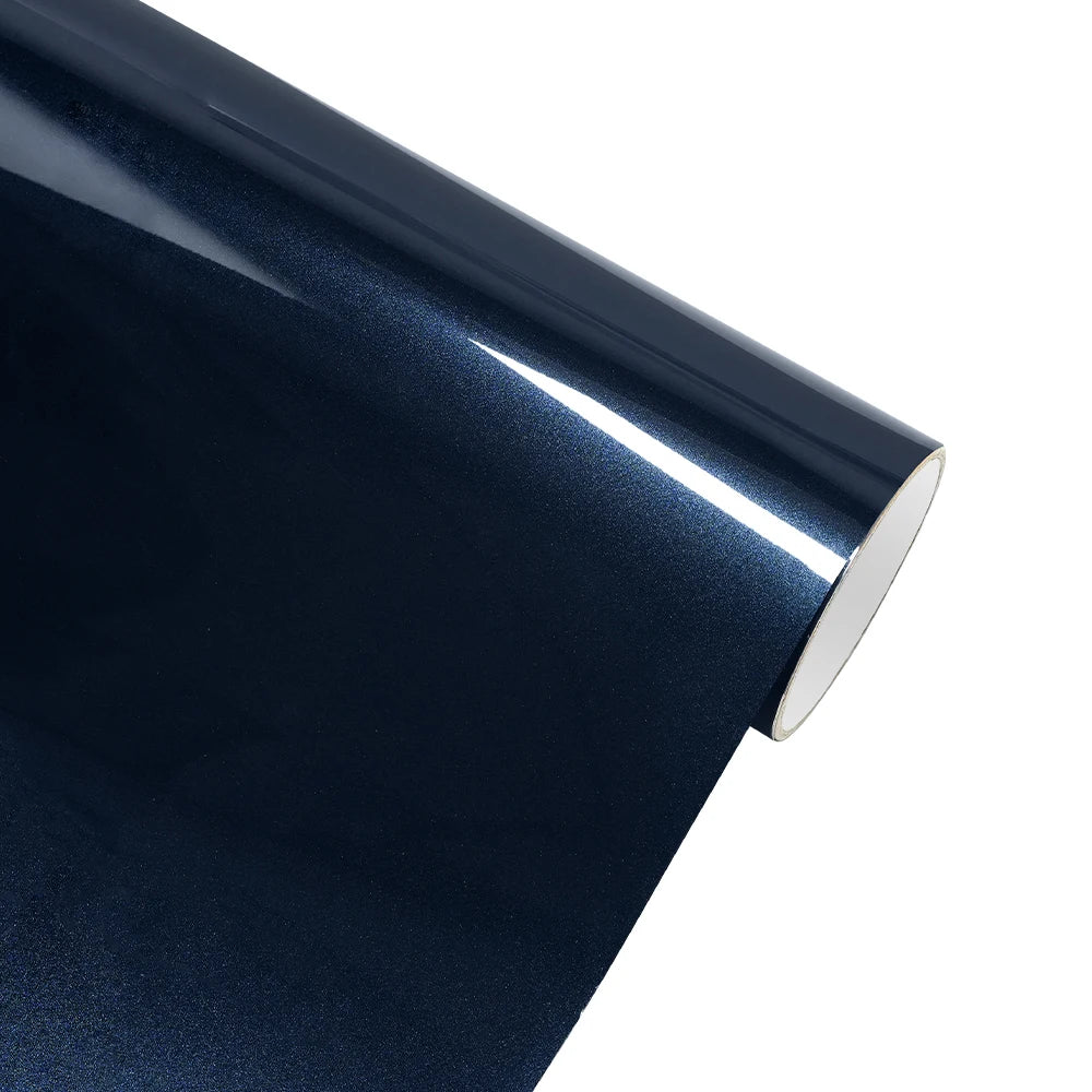 Premium Metallic Navy Blue Wrap PET DIY Vinyl Film Car Whole Body Decal PVC Sticker Protective Cover Auto Tuning Accessories