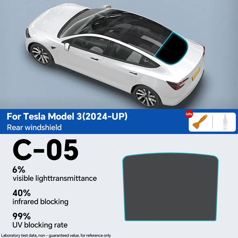 PFCC Pre-Cut Car Window Privacy Tint Film For Tesla Model 3 2024 Highland Ceramic Solar UV Protector Film