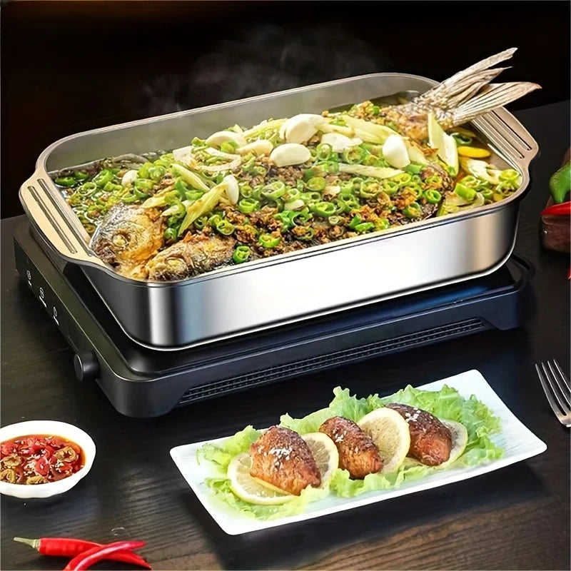 Extra Large Stainless Steel Non-Stick Baking Tray with Lid