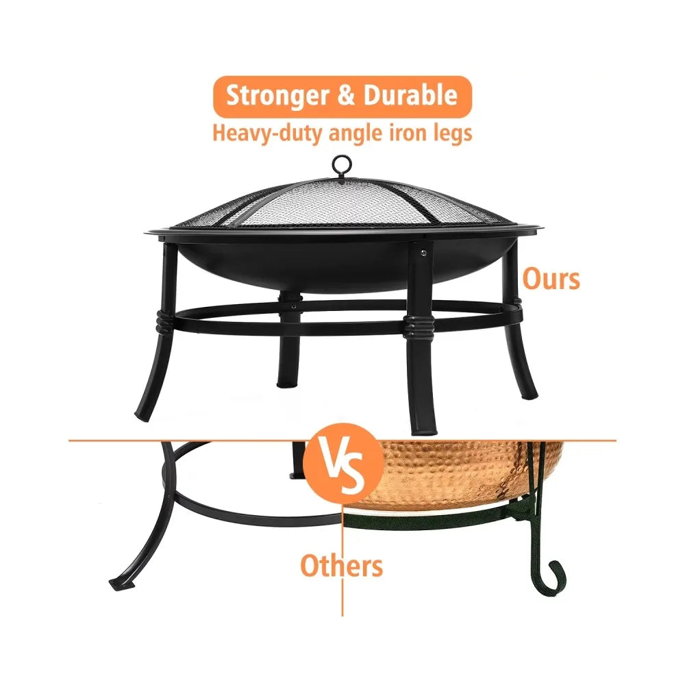 Portable BBQ Grill with Fire Poker and Mesh Cover